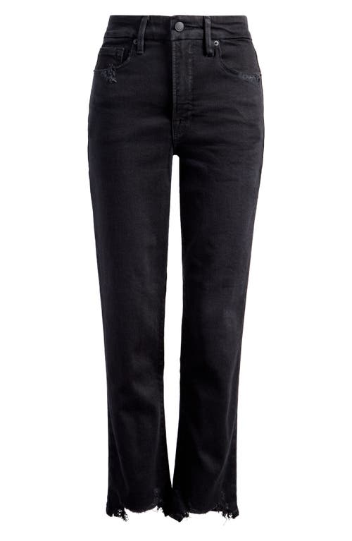 Good American Good Classic Chewed Hem Slim Straight Jeans In Black361