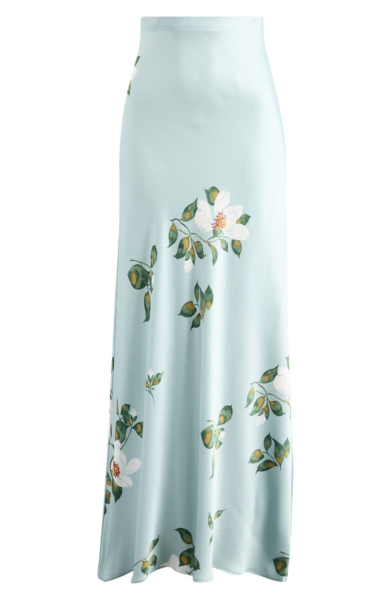 Reformation Bella Print Satin Maxi Skirt, Main, color, Mississippi