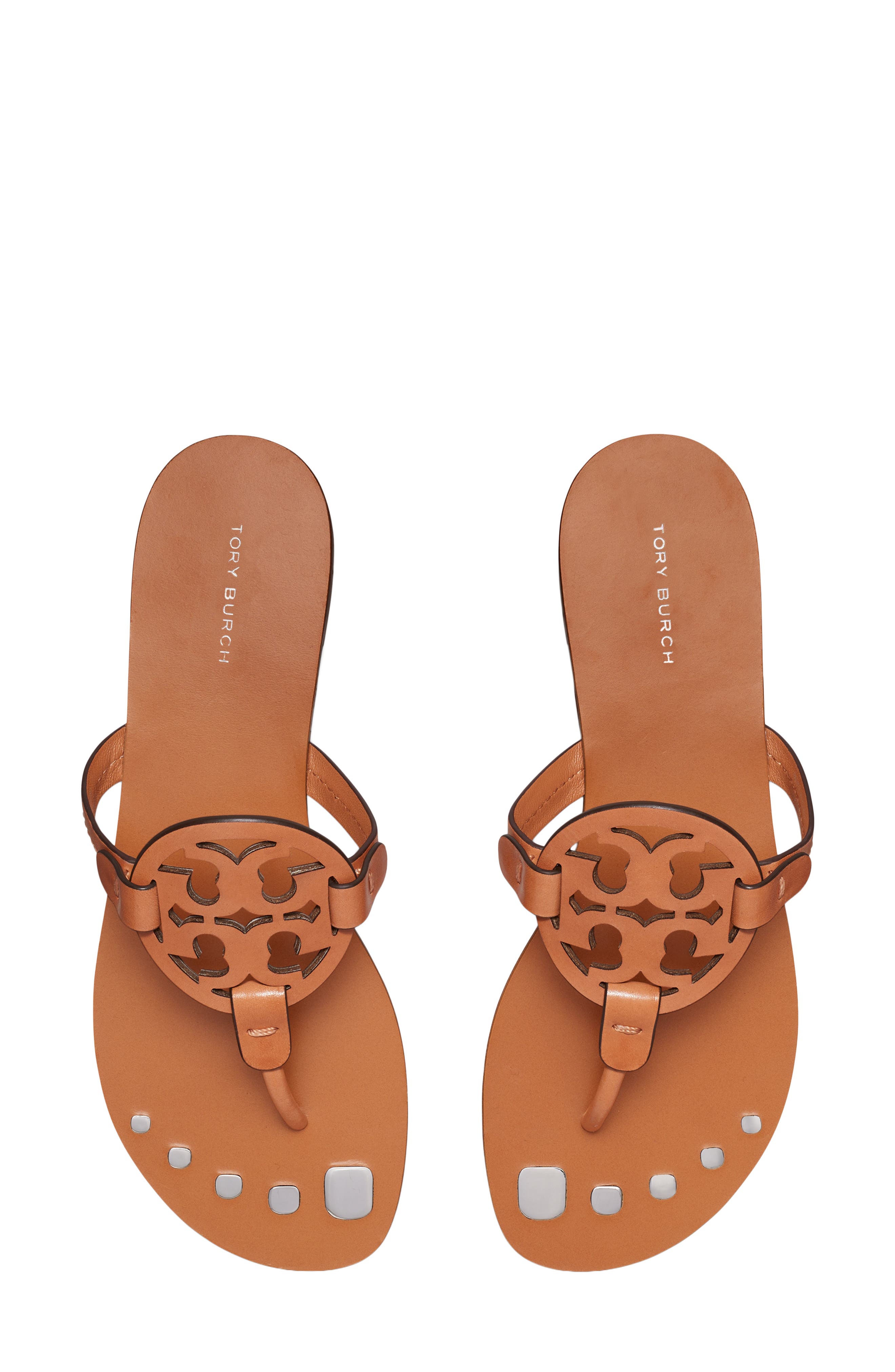 Tory Burch Miller Nail Polish Thong Slide Sandal, Alternate, color, Maple Syrup
