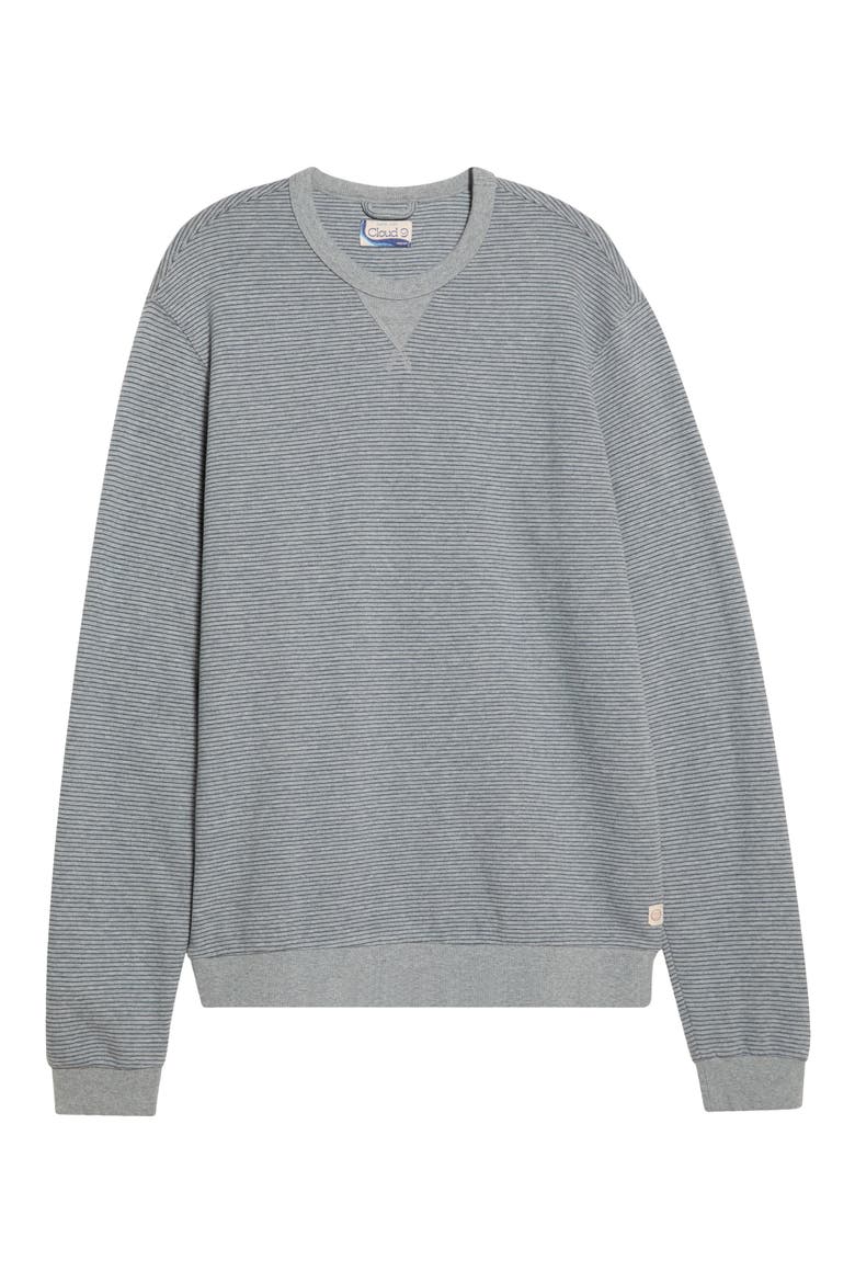 Cloud 9 Relaxed Fleece Sweatshirt, Main, color, HEATHER GREY STRIPE