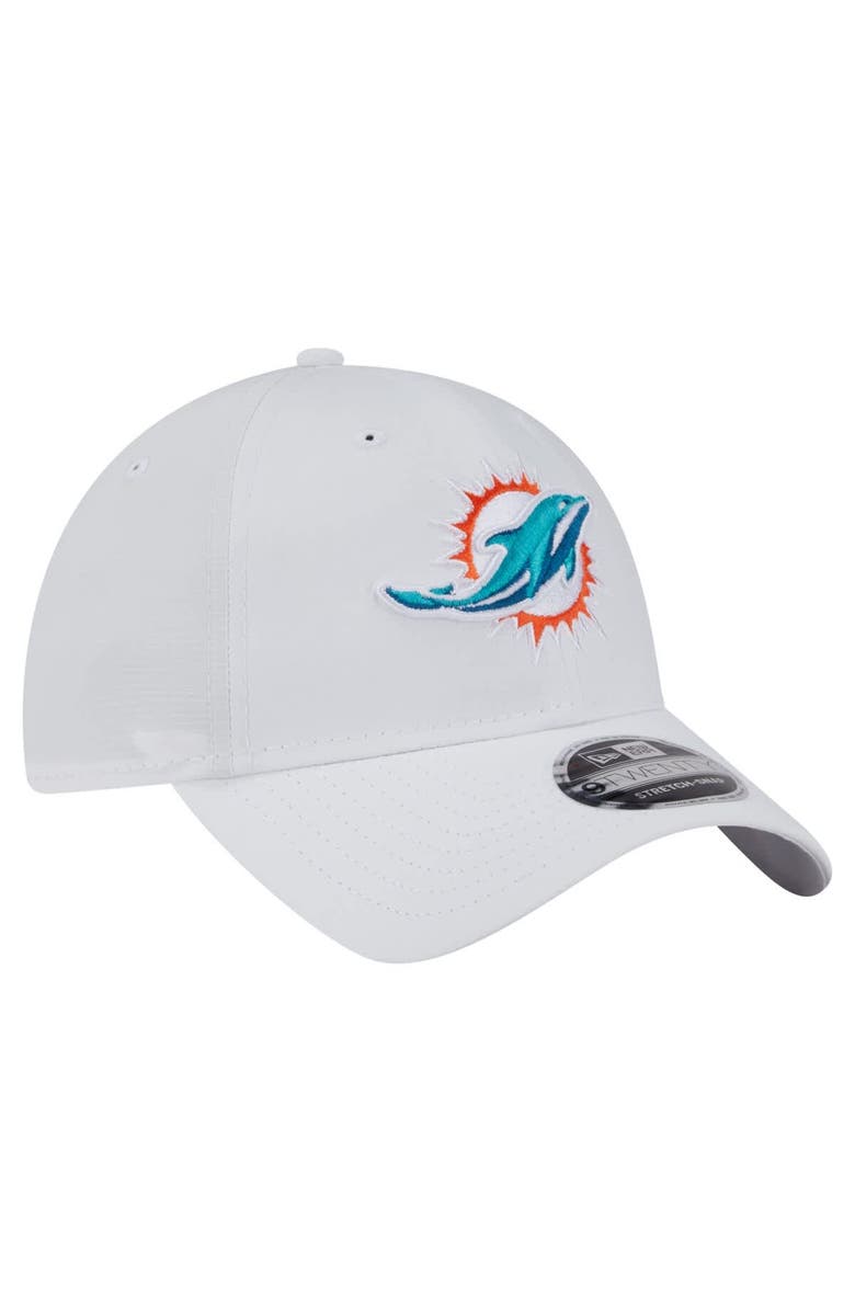 New Era Men's New Era White Miami Dolphins Active Ripstop 9TWENTY Stretch-Snap Hat, Alternate, color,
