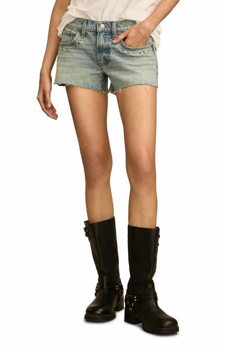 Lucky Brand Gold Rush Embellished Cutoff Denim Shorts