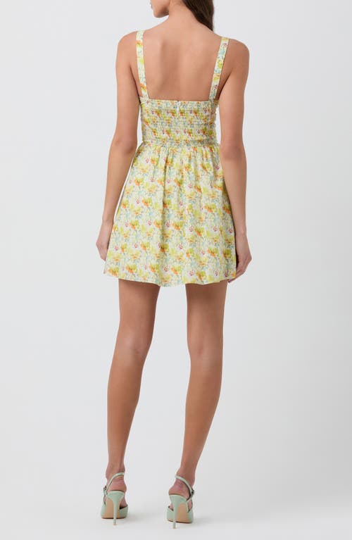 Astr The Label Ruched Bodice Cotton Dress In Yellow