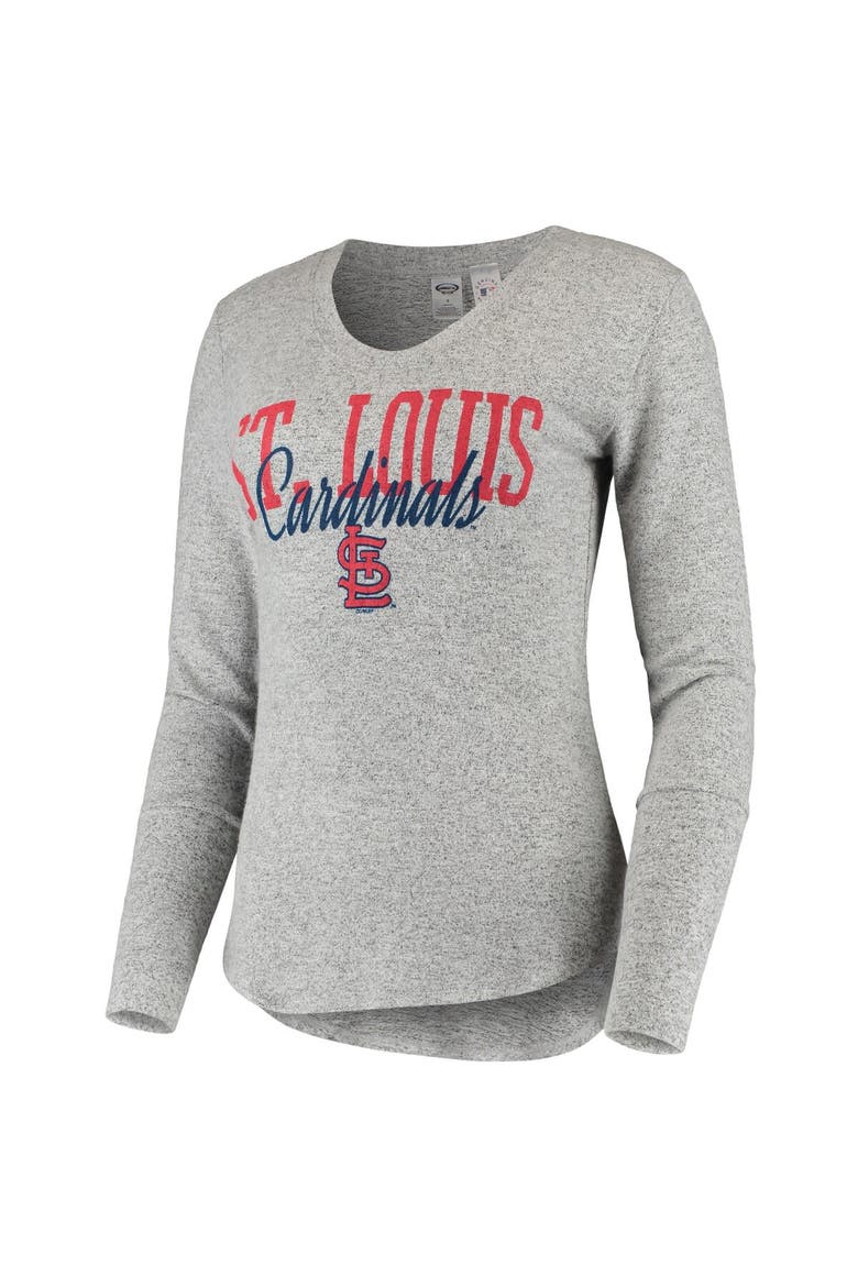 Women's Concepts Sport Heathered Gray St. Louis Cardinals Tri-Blend Long Sleeve T-Shirt, Alternate, color, Gray
