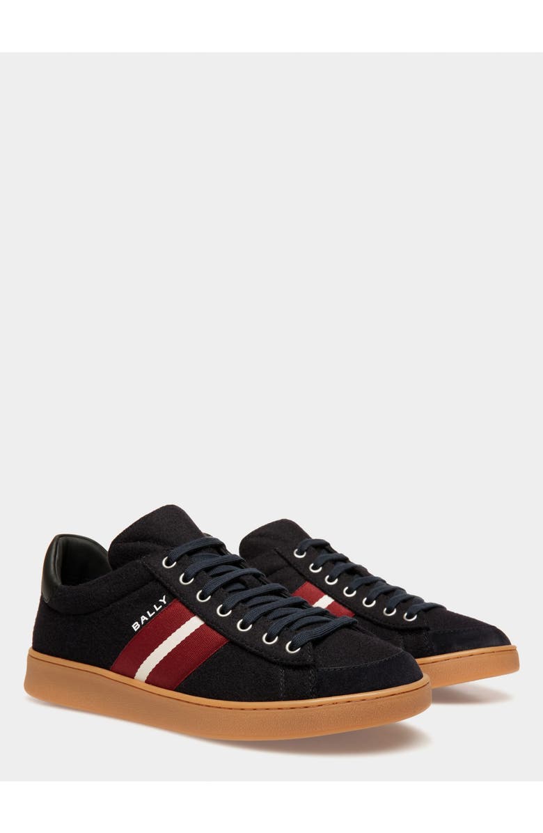 Bally Tennis Sneaker In Wool Fabric and Leather, Alternate, color,