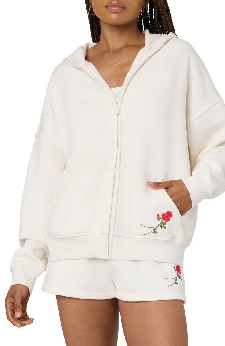 Florence by Mills Cozy Crush Forever Embroidered Oversize Graphic Zip Hoodie, Main, color, 