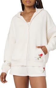 Florence by Mills Cozy Crush Forever Embroidered Oversize Graphic Zip Hoodie