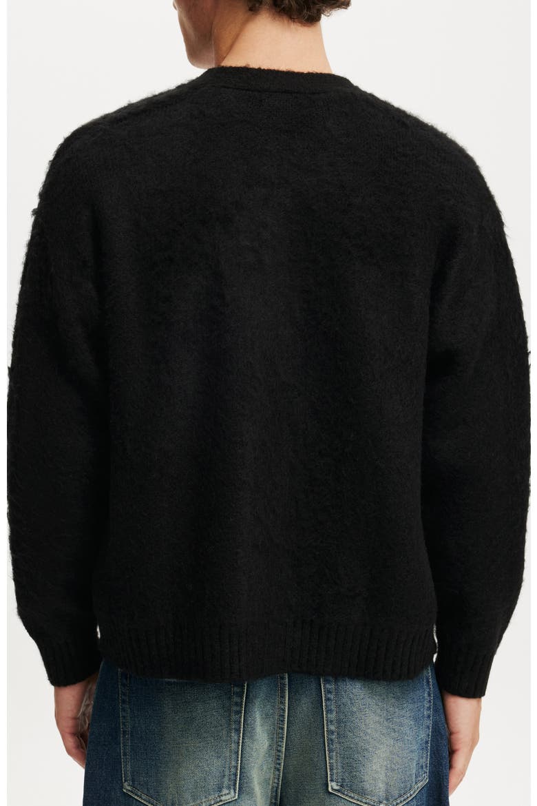 Men's Cropped Cardigan, Alternate, color, Black