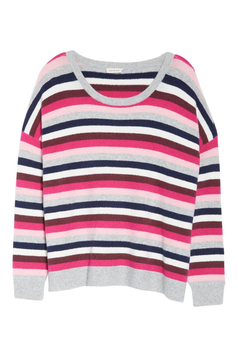 Multistripe Crewneck Sweater, Alternate, color, PNKOBSESSION