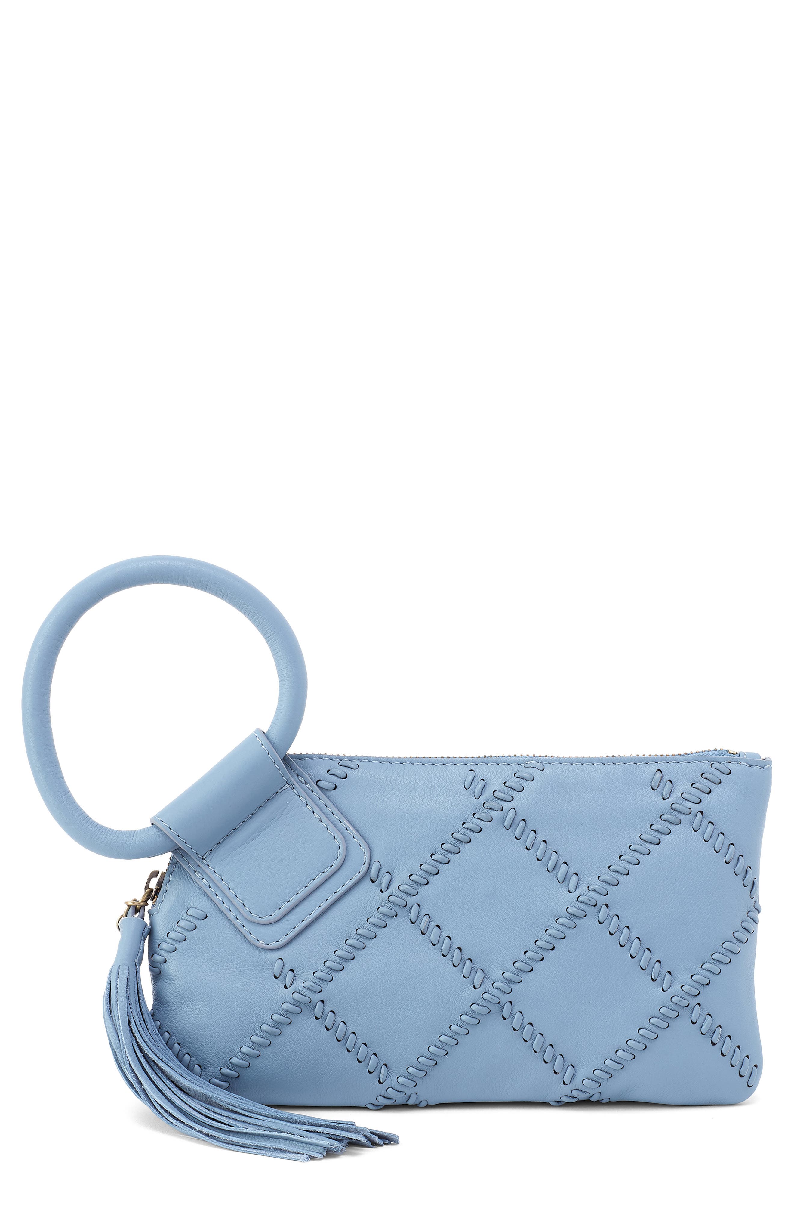 HOBO Sable Leather Wristlet, Main, color, Bluebell