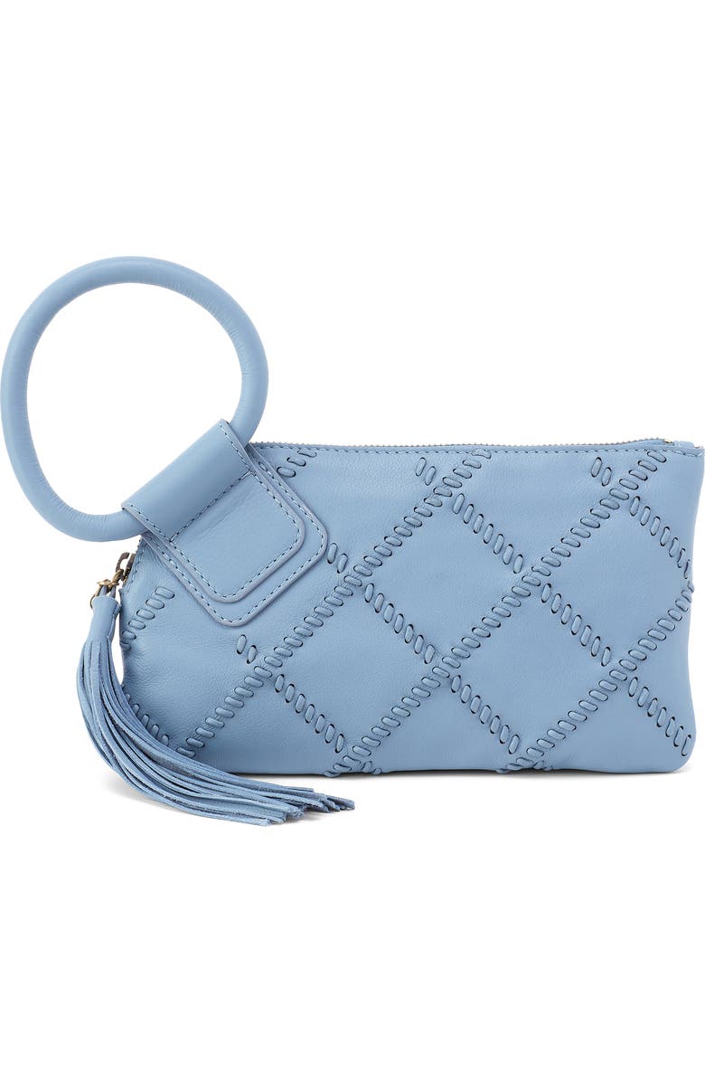 HOBO Sable Leather Wristlet, Main, color, Bluebell