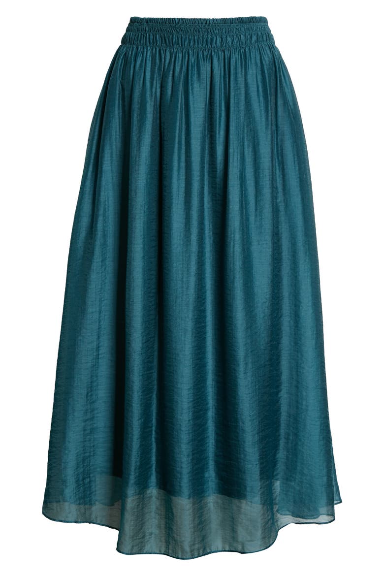 Smocked Waist Maxi Skirt, Alternate, color, DK BLUE WALTZ