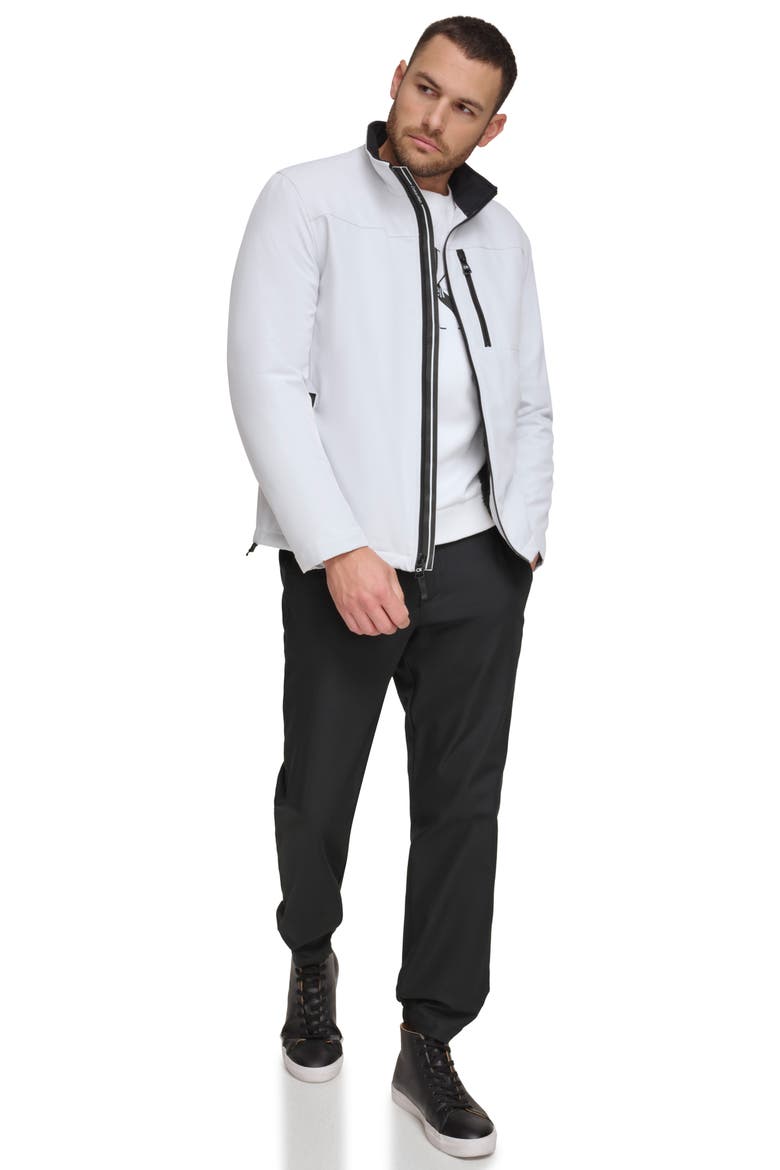 Faux Shearling Lined Soft Shell Jacket, Alternate, color, WHITE