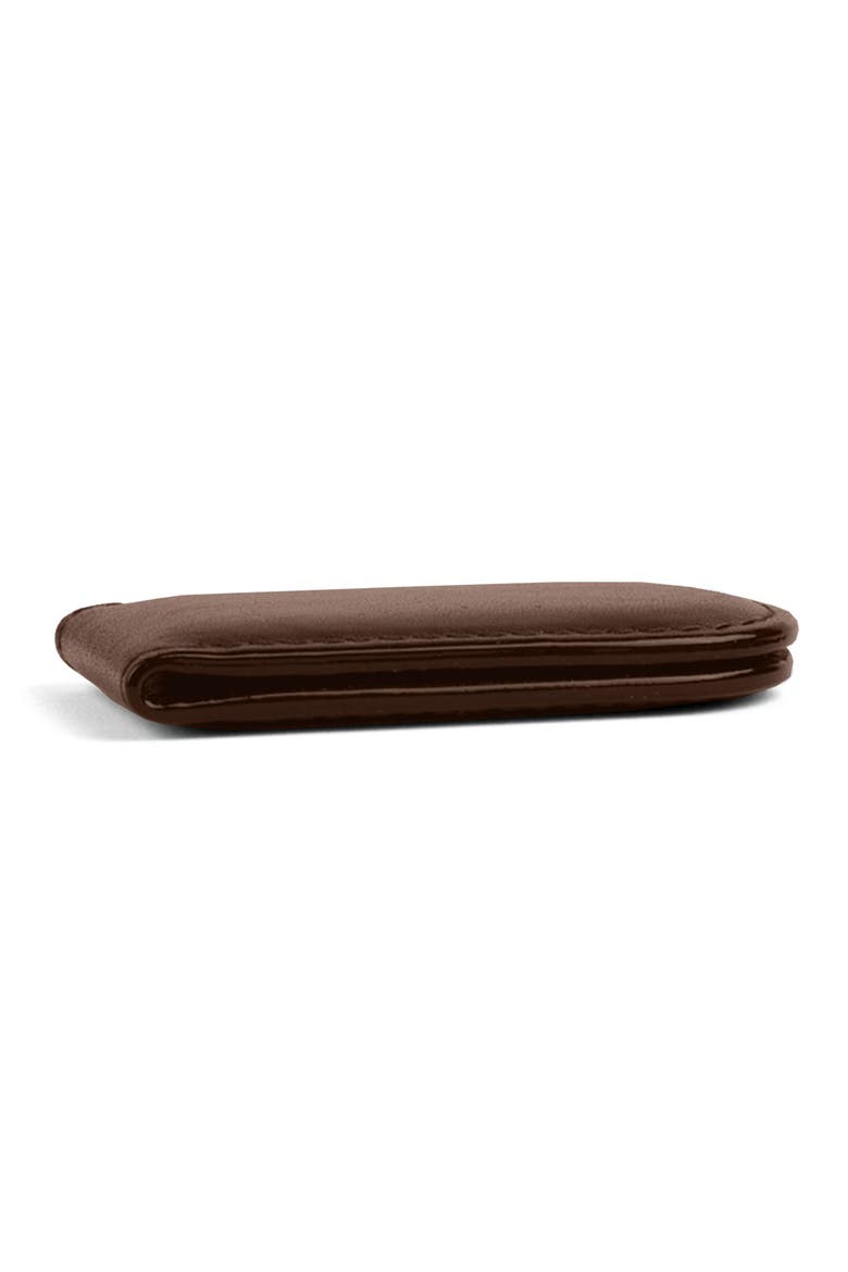 Leather Money Clip, Alternate, color, DARK BROWN