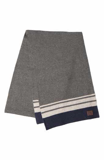 Cotton Blend Striped Scarf