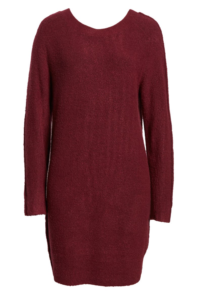 Cozy Sweater Dress, Alternate, color, BURGUNDY FIELD