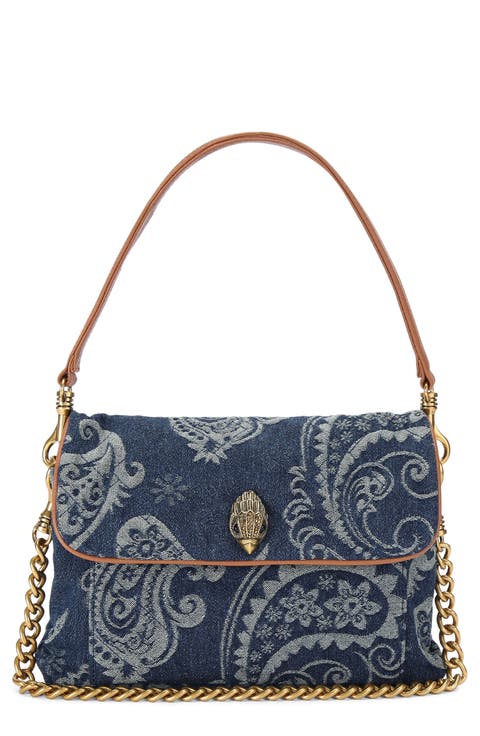 Celia Paisley Jacquard Denim Shoulder Bag