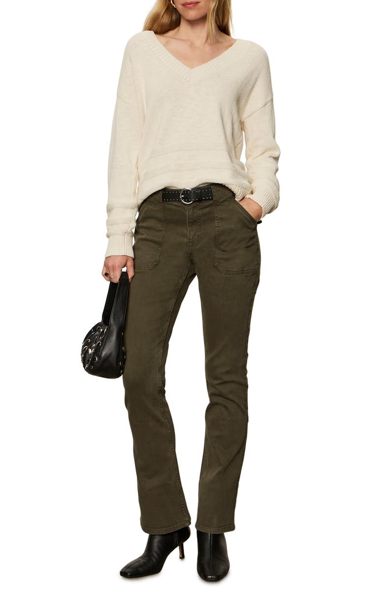 Sanctuary V-Neck Cotton Sweater, Alternate, color, Chalk White