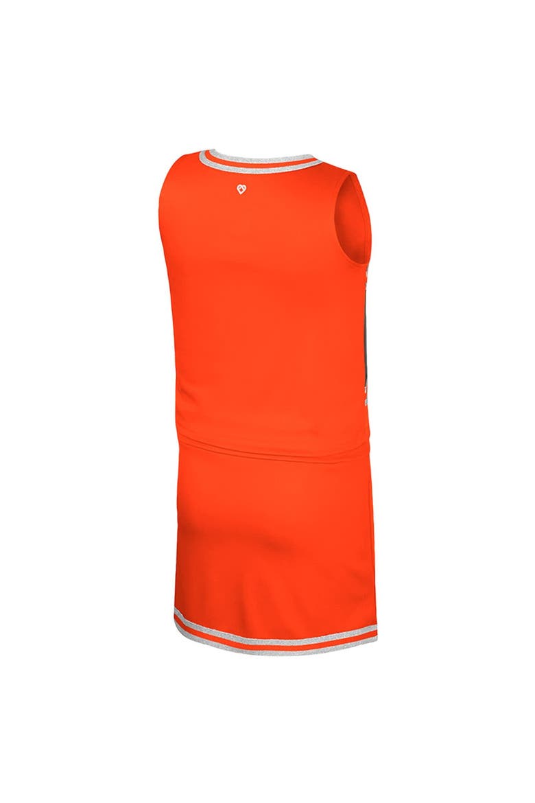 Girls Youth Colosseum Orange Clemson Tigers Cheerleader Top & Skirt Set, Alternate, color, Orange