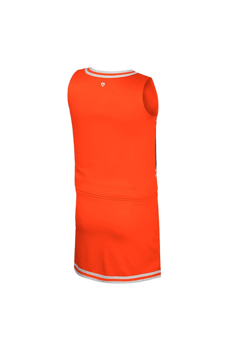 COLOSSEUM Girls Youth Colosseum Orange Clemson Tigers Cheerleader Top & Skirt Set, Alternate, color, Orange