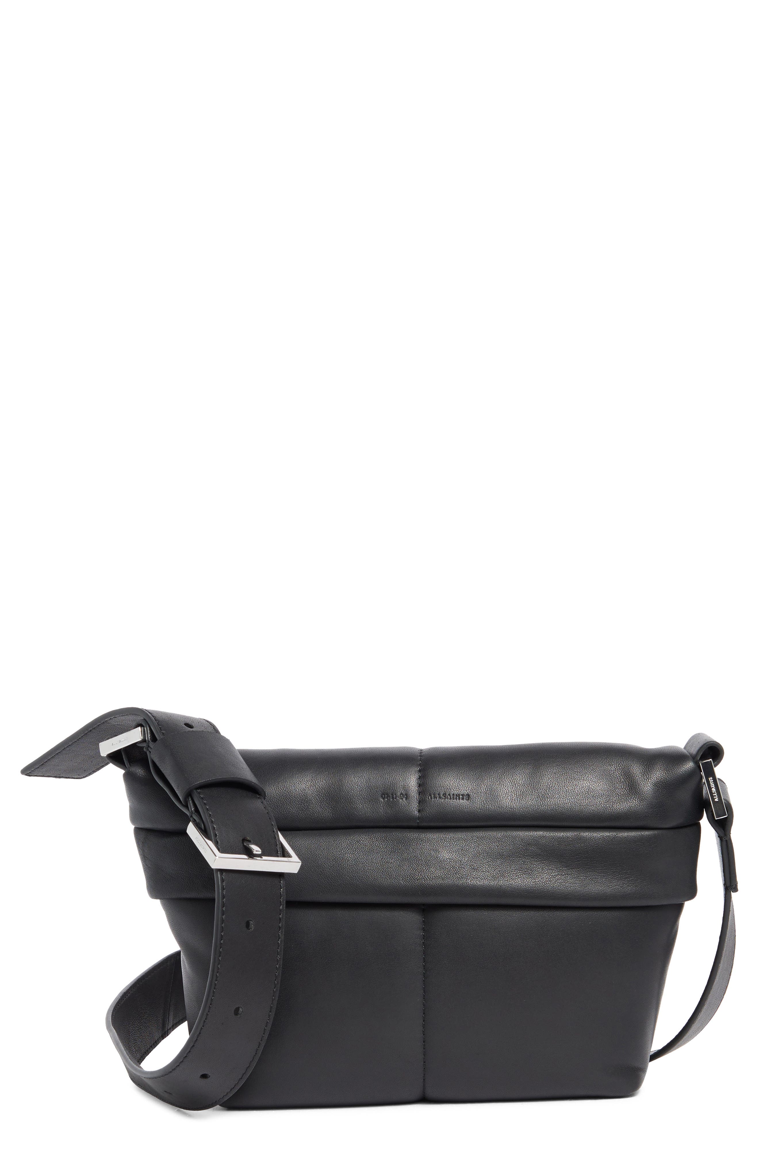AllSaints Colette Leather Crossbody Bag, Main, color, 
