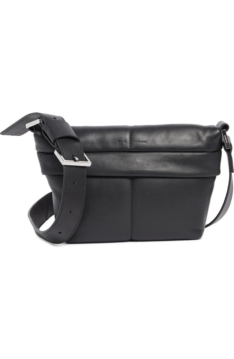 AllSaints Colette Leather Crossbody Bag, Main, color,