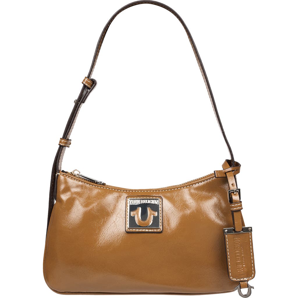 True Religion Crinkle Finish Shoulder Bag In Brown