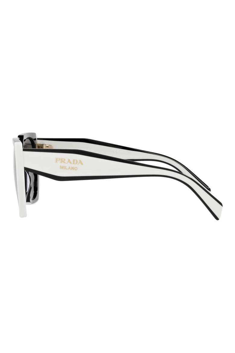 55mm Gradient Rectangular Sunglasses, Alternate, color, BLACK/ TALC/ DARK GREY