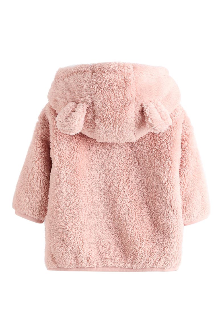 Zip Through Borg Fleece Hoodie, Alternate, color, PINK
