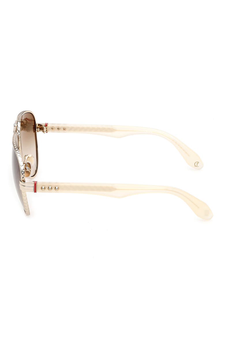 Oversize 63mm Aviator Sunglasses, Alternate, color, GOLD IVORY / LIGHT SAND