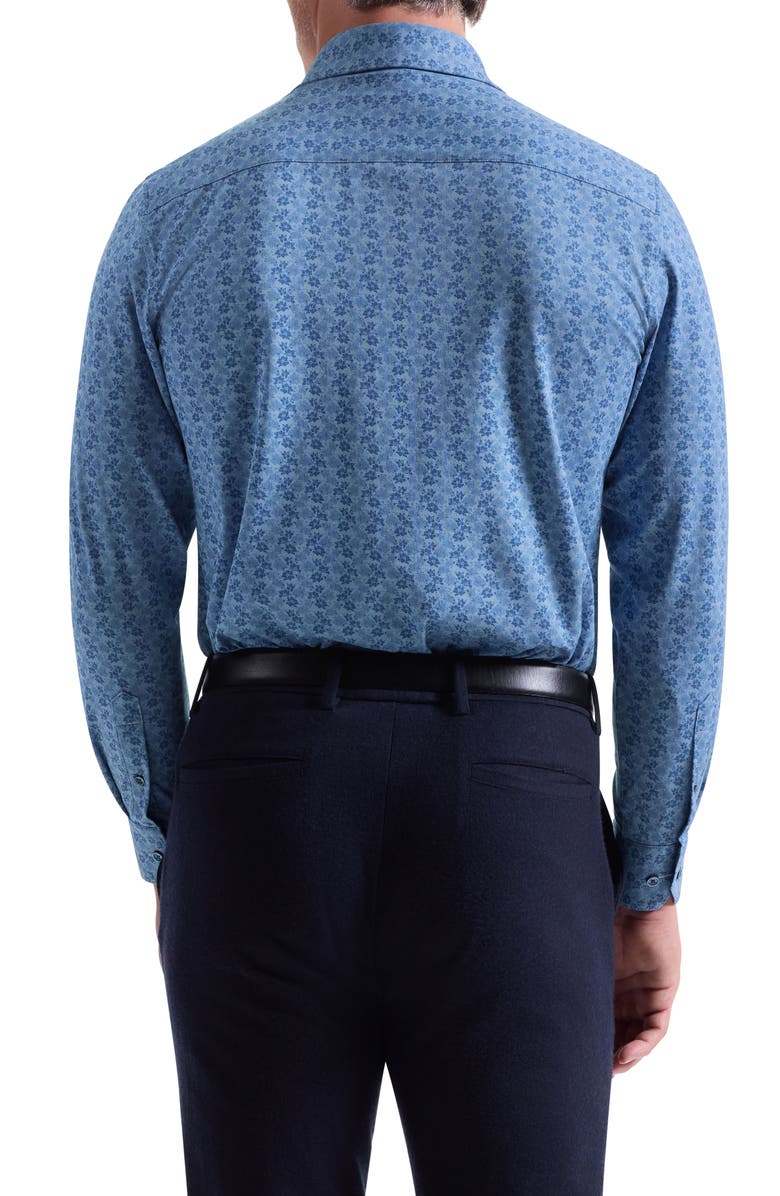 Bugatchi James OoohCotton<sup>®</sup> Floral Button-Up Shirt, Alternate, color, Cobalt