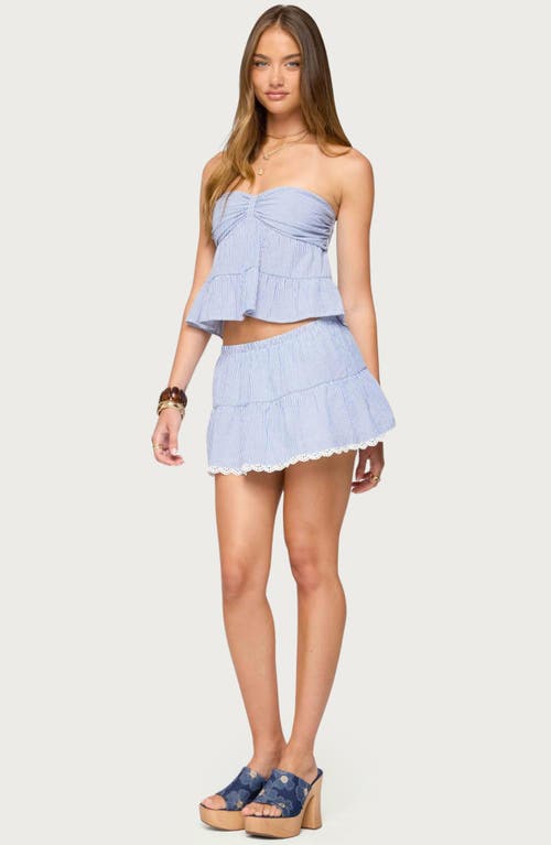Edikted Dora Stripe Miniskirt In Blue