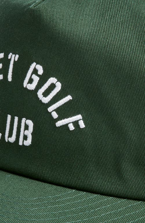 Quiet Golf Logo Embroidered Adjustable Cotton Ball Cap In Green