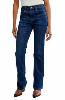 Free People Double Knot High Waist Straight Leg Jeans