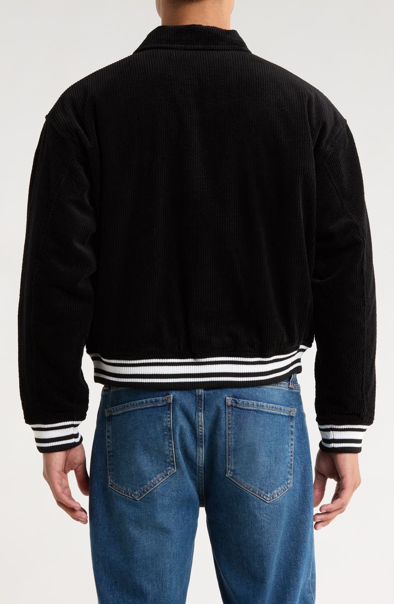 PacSun LA Corduroy Varsity Jacket, Alternate, color, Black