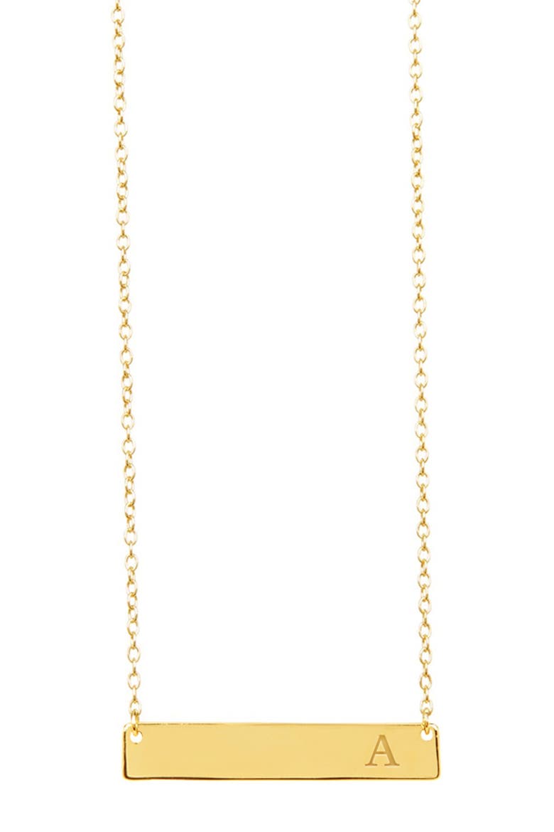 14K Yellow Gold Vermeil Bar Initial Necklace - Multiple Letters Available, Main, color, GOLD