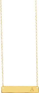 Sterling Forever 14K Yellow Gold Vermeil Bar Initial Necklace - Multiple Letters Available