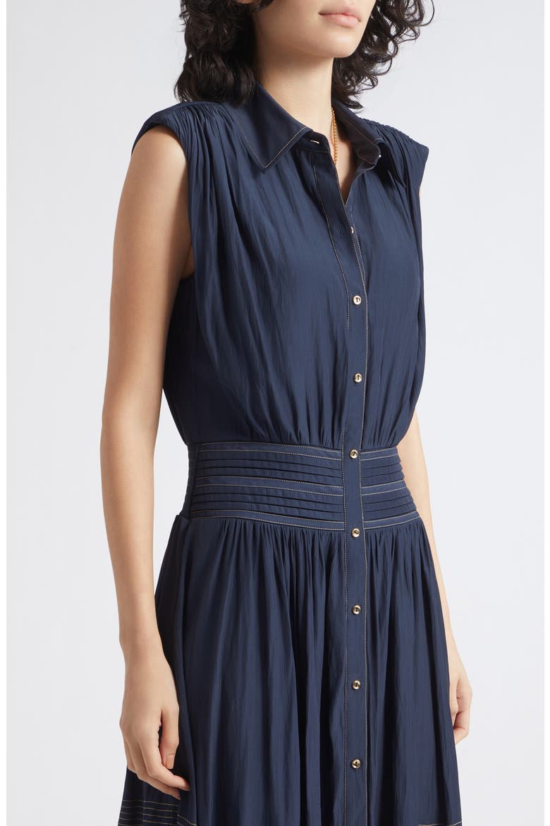 Kiki Midi Shirtdress, Alternate, color, NAVY