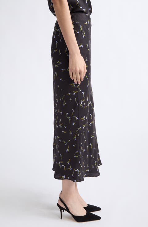 Casey Print Silk Skirt
