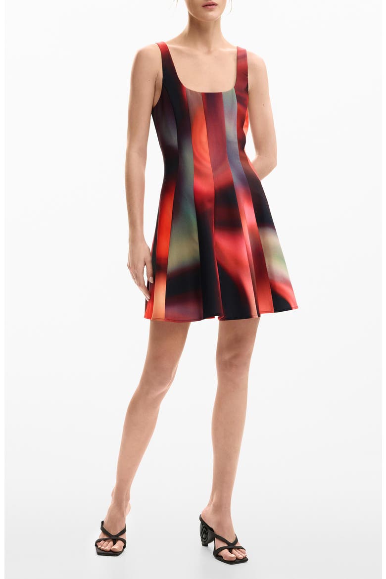 Sleeveless Fit & Flare Minidress, Main, color, BLACK