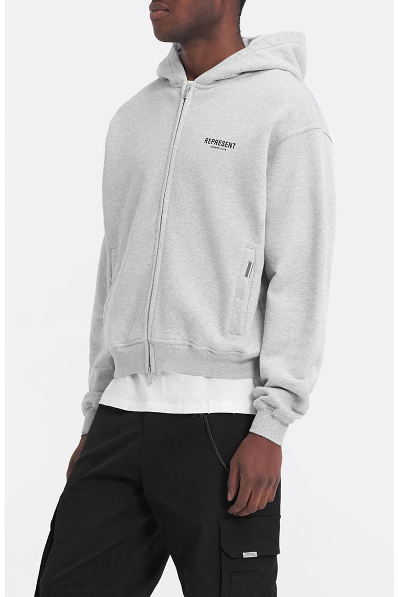 Owners' Club Script Graphic Zip Hoodie, Alternate, color, ASH GREY