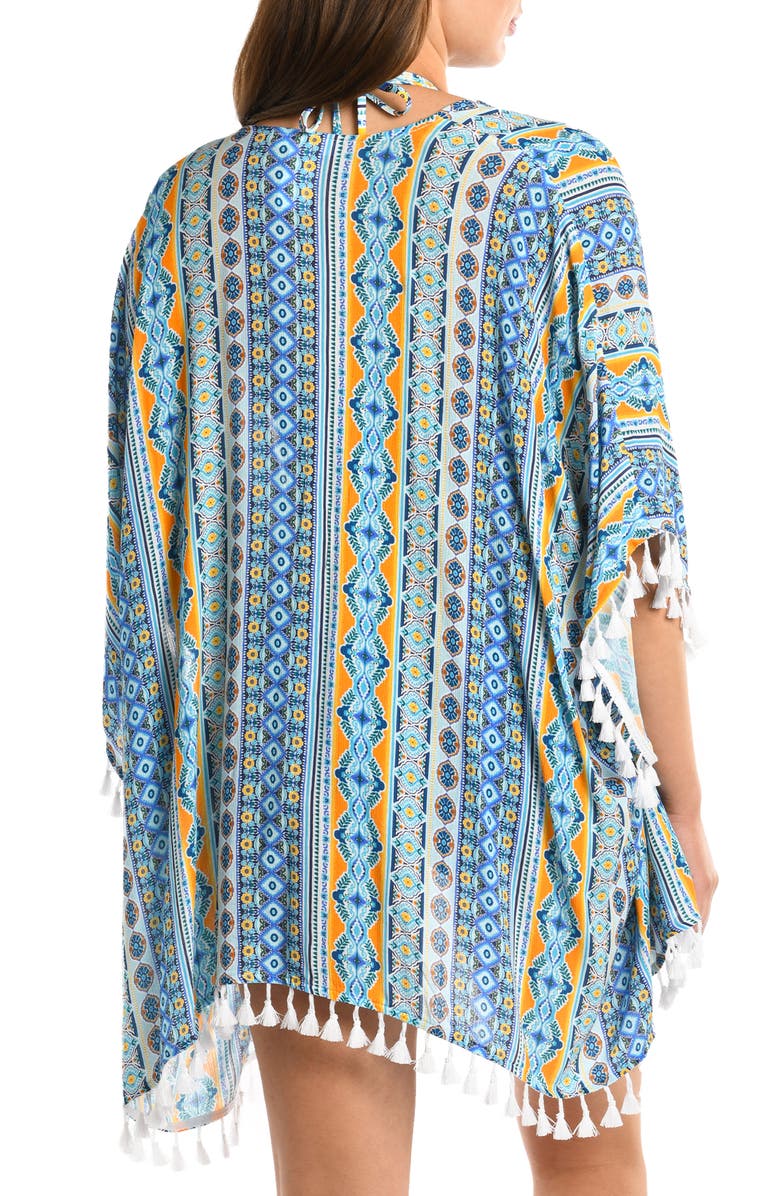 La Blanca Tassel Trim Cover-Up, Alternate, color, Ice Blue