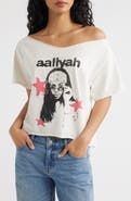 Merch Traffic Aaliyah Off the Shoulder Graphic T-Shirt