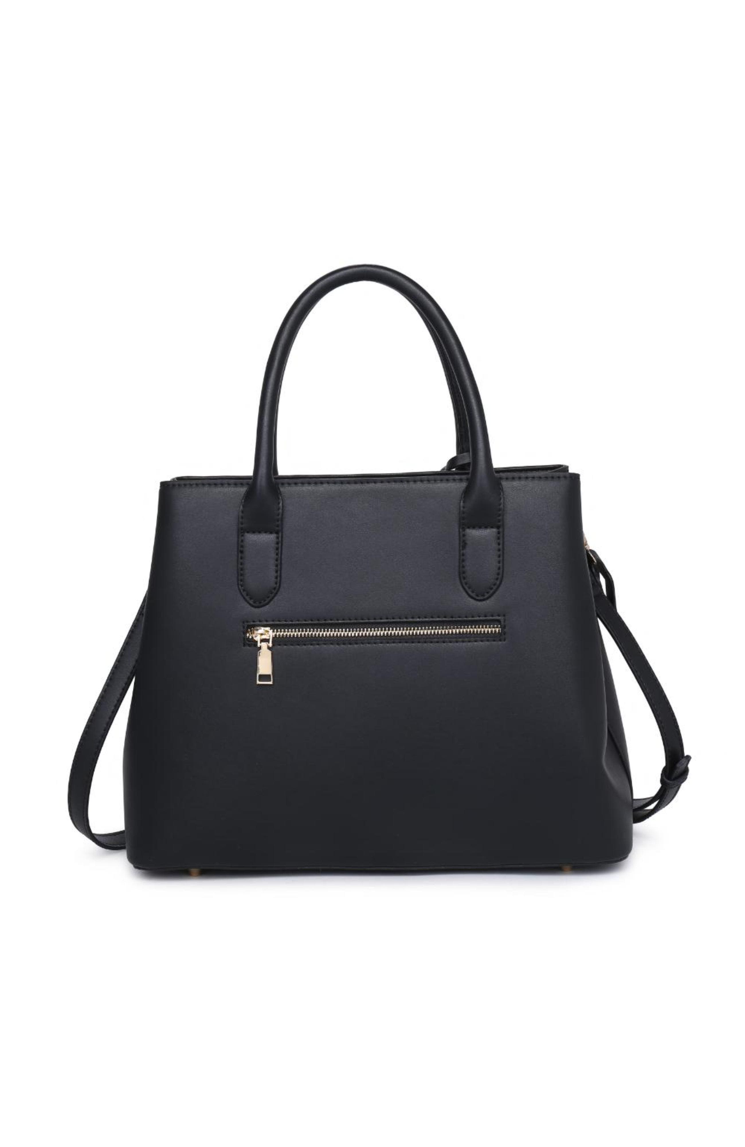 MODA LUXE Regalina Satchel, Alternate, color, Black