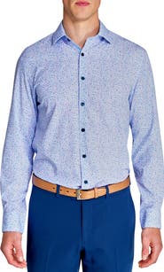 W.R.K Slim Fit Micro Floral Performance Dress Shirt