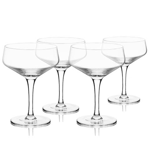 Raye Crystal Angled Coupe Glasses Set of 4
