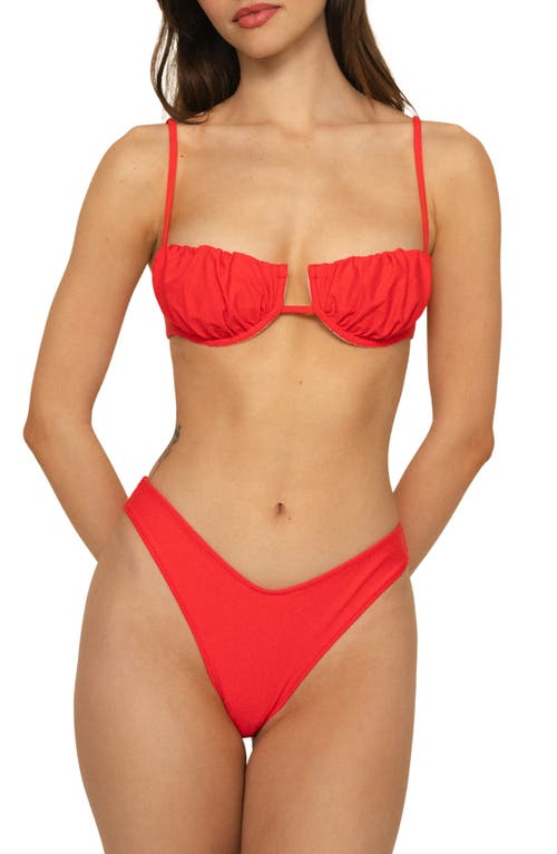 Montce Cherry Petal Underwire Bikini Top In Red