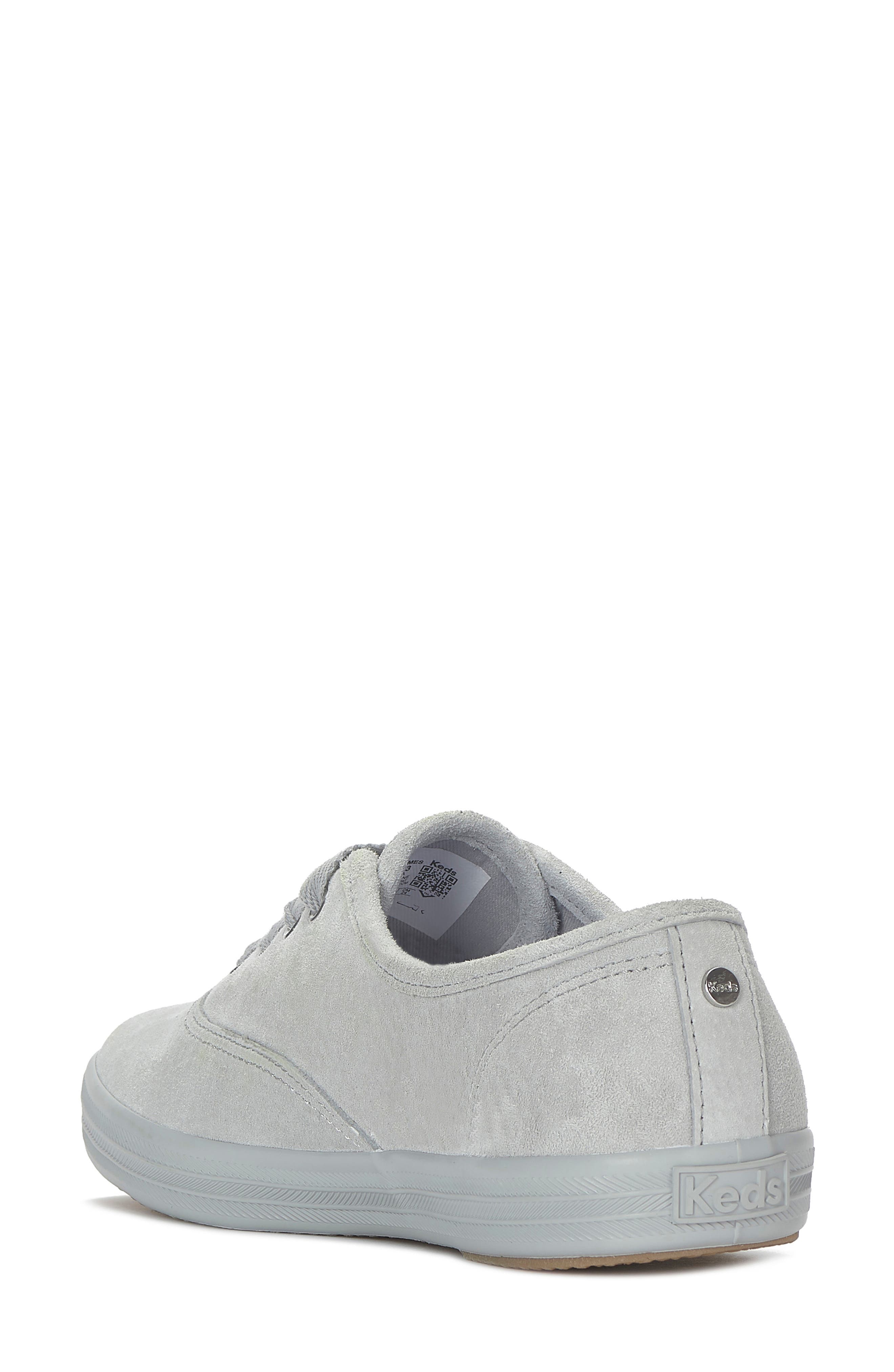 Keds<sup>®</sup> Champion Luxe Suede Low Top Sneaker, Alternate, color, Light Grey