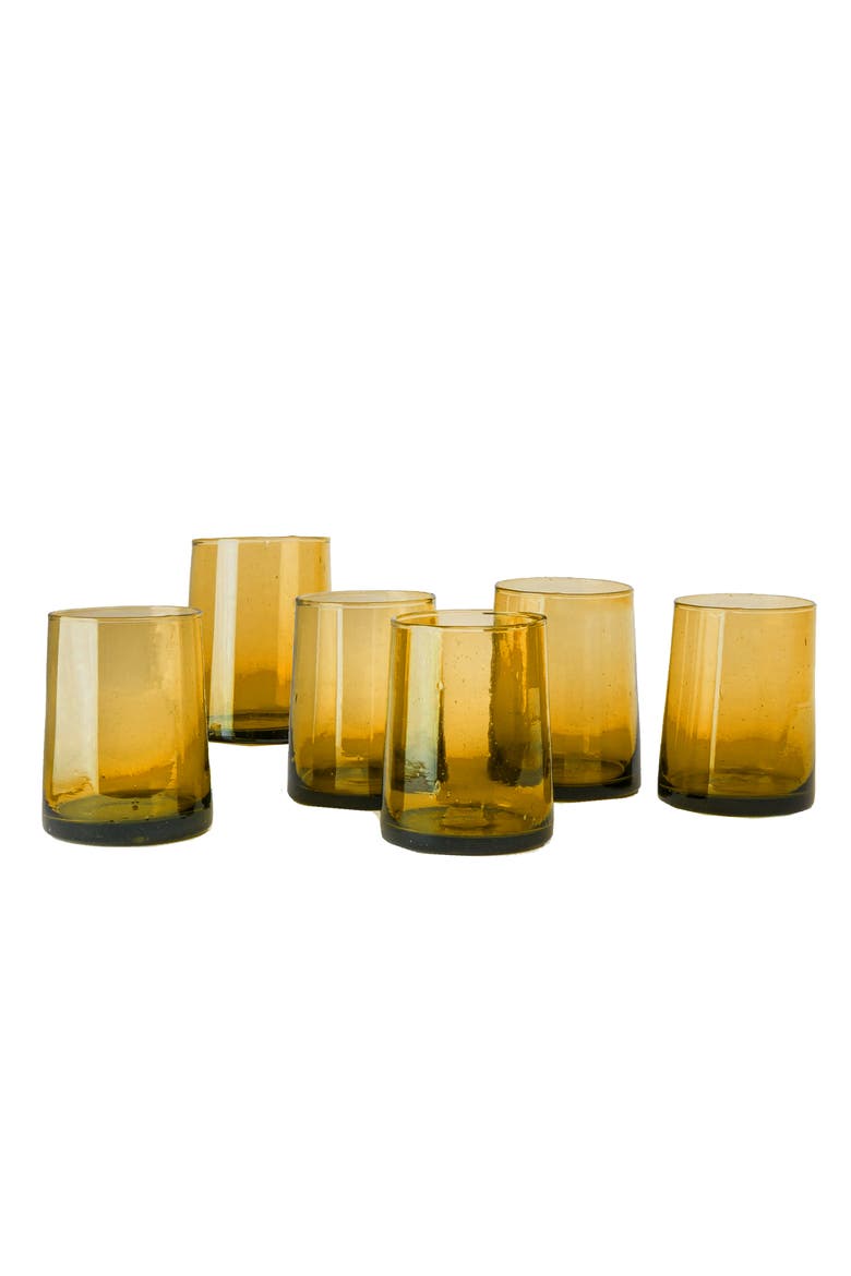 Moroccan Cone Glass Small, Main, color, YELLOW