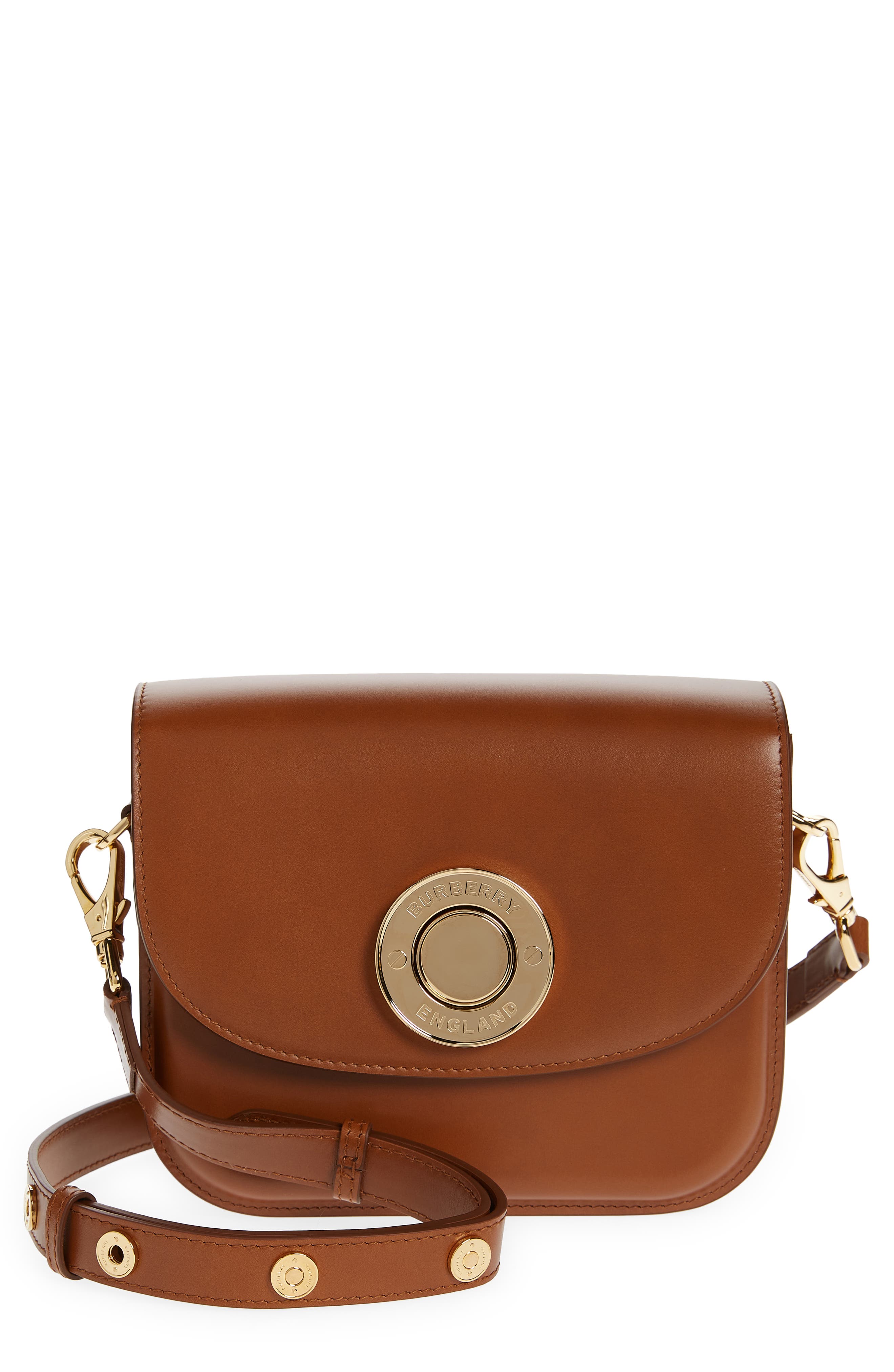 Burberry Small Note Smooth Leather Satchel, Main, color, 